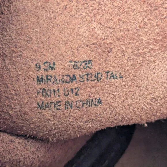 Frye "Miranda Stud Tall" dark brown knee-high heeled leather boots US 9.5 - Picture 7 of 7